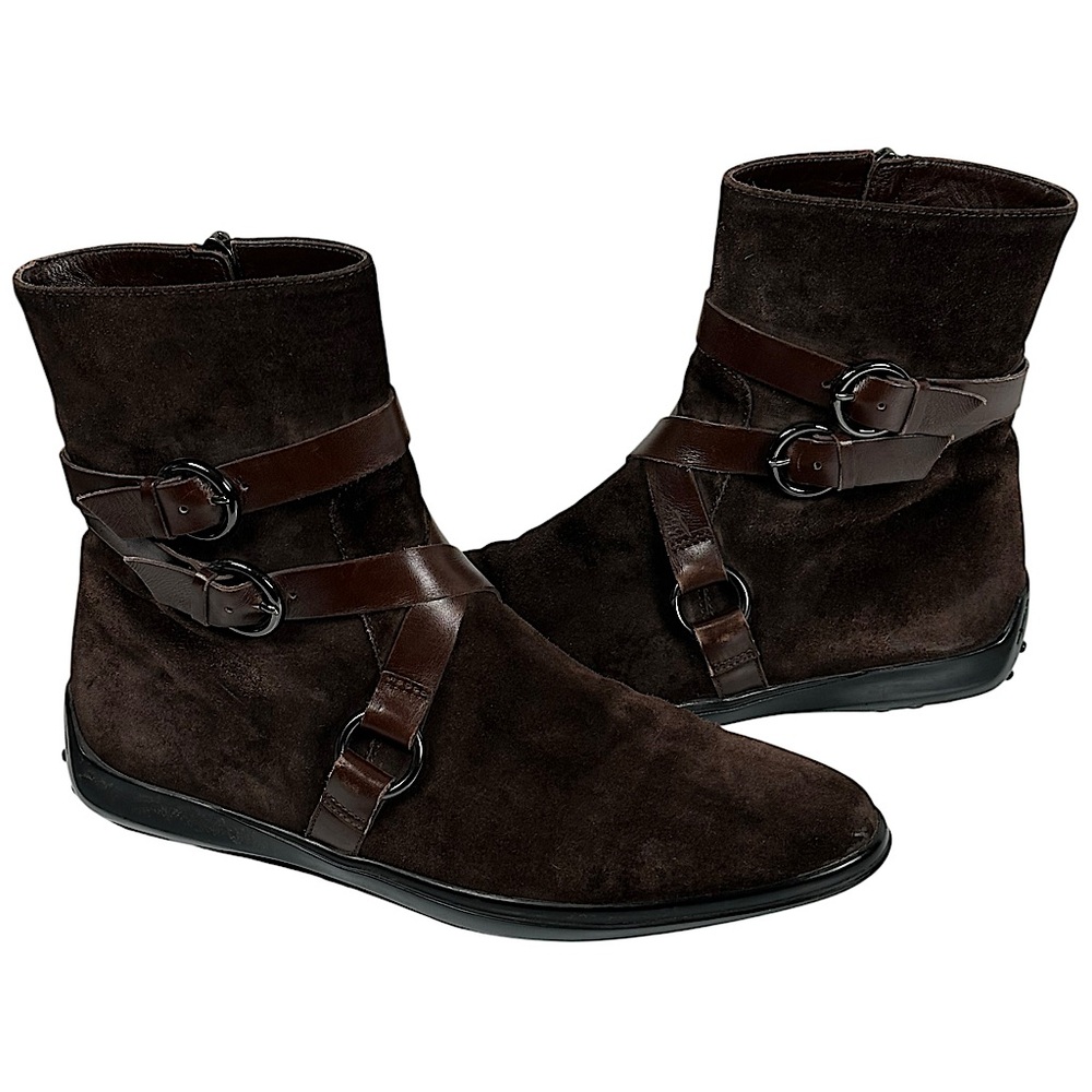 Tod's Dark Brown Suede Ankle Boots